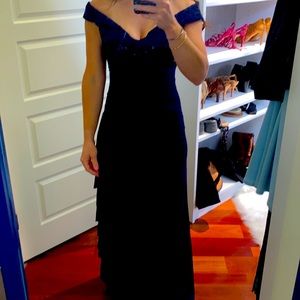 Navy blue evening gown